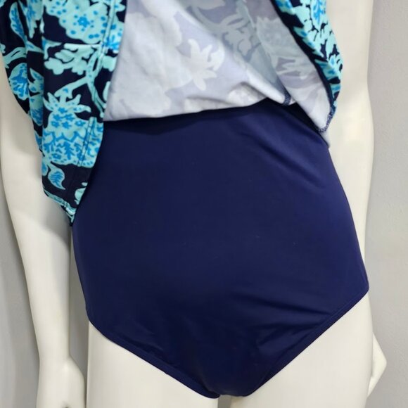 Swim Solutions Printed Empire Tummy-Control Swim Dress - Picture 5 of 12